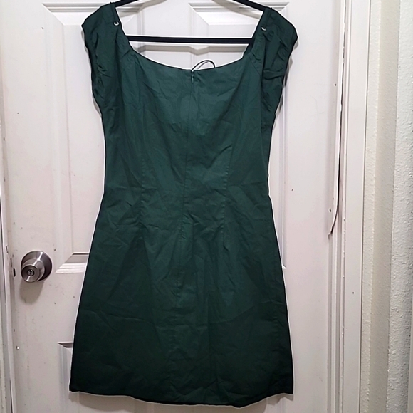 TOMMY JEANS  WOMEN'S  GREEN MINI DRESS SIZE L 100% COTTON - Picture 3 of 7